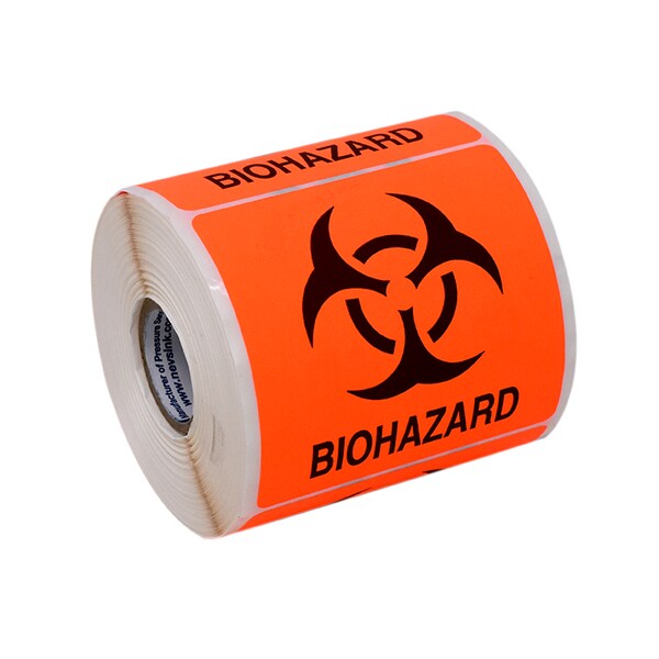 Label, Biohazard Symbol - Laminated 2-15/16" x 3"